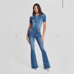 SER.O.YA FALLON Blue Flare Jumpsuit